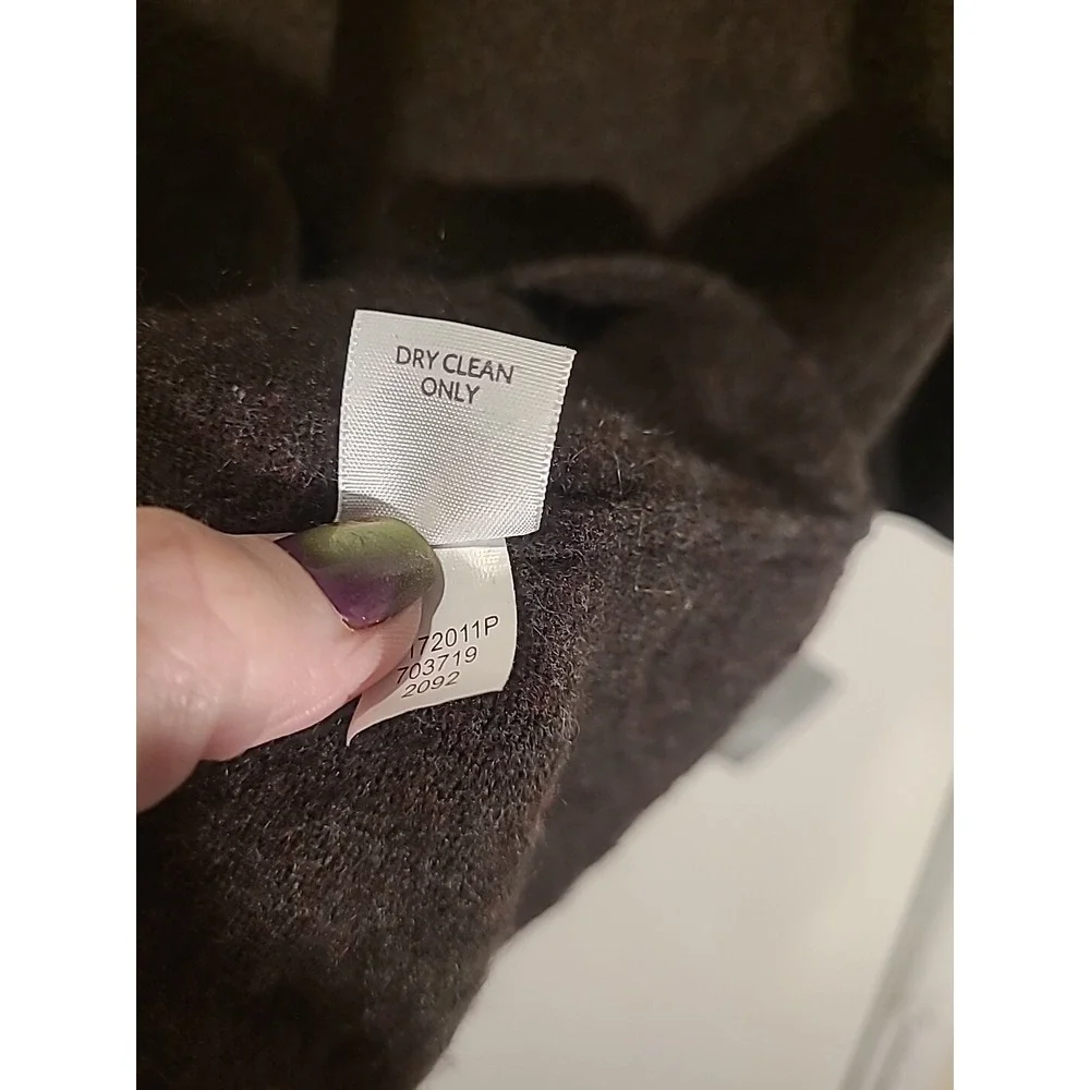 J Jill Tunic Sweater Wool Cashmere Long Sleeve V-neck Brown Front Pockets Lg Pet - Picture 11 of 16